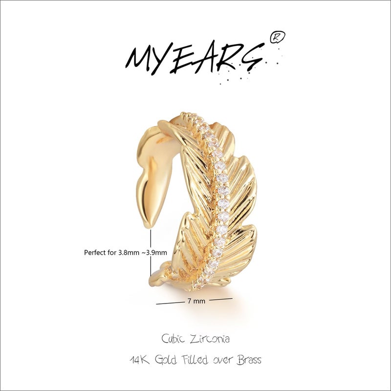 MYEARS Women Ear Cuff Earring Gold Non Pierced Ear Cartilage Clip on Wrap Hoop 14K Gold Filled Tiny Boho Beach Simple Minimalist Delicate Handmade Hypoallergenic Jewelry Gift-Sold as Single/Pair - Image 3